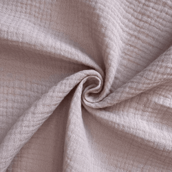 Ткань Муслин Жатый (Ширина 1,4м), цвет Пыльно-Розовый (на отрез) в Дубне