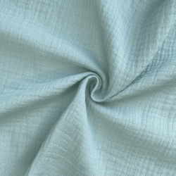 Ткань Муслин Жатый (Ширина 1,4м), цвет Мятный (на отрез) в Дубне
