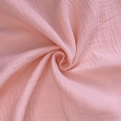 Ткань Муслин Жатый (Ширина 1,4м), цвет Нежно-Розовый (на отрез) в Дубне