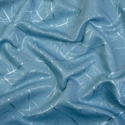 Ткань Блэкаут для штор светозатемняющая 75% &quot;Ледовое тиснение, Голубой&quot; (на отрез)  в Дубне