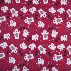Ткань Oxford 600D PU (Ширина 1,48м), принт &quot;Белые мишки&quot; (на отрез) в Дубне