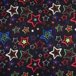 Ткань Oxford 600D PU (Ширина 1,48м), принт &quot;Звезды на черном&quot; (на отрез) в Дубне