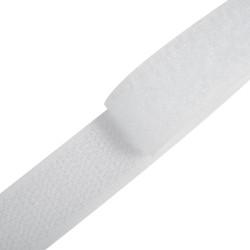 Контактная лента 25мм цвет Белый (велькро-липучка, на отрез)  в Дубне