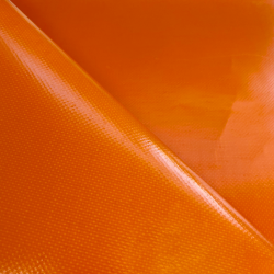 Ткань ПВХ 450 гр/м2 (Ширина 1,6м), цвет Оранжевый (на отрез) в Дубне