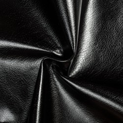 Ткань Дерматин (Кожзам) для мебели (Ширина 138см), цвет Черный (на отрез) в Дубне