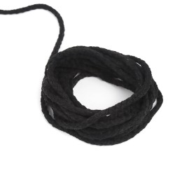 Шнур для одежды тип 2, цвет Чёрный (плетено-вязаный/полиэфир)  в Дубне