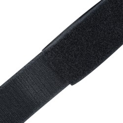 Контактная лента 20мм цвет Чёрный (велькро-липучка, на отрез)  в Дубне