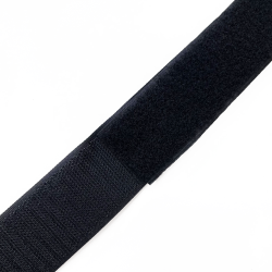 Контактная лента 40мм (38мм) цвет Черный (велькро-липучка, на отрез)  в Дубне